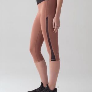 Lululemon Athletica Brown and Black Capri Leggings